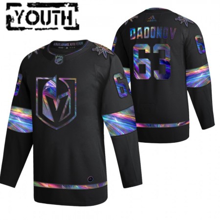 Vegas Golden Knights Trikot Evgenii Dadonov 63 2021-22 Schillerndes holografisches Schwarz Authentic - Kinder